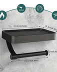 Toilet Roll Holder with Black Metal Shelf 2