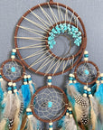 Turquoise Essence | Elegant Natural Crystal Dream Catcher Décor 3