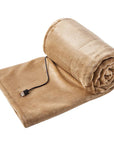 USB Electric Blanket, Compact 39x31” Heated Throw with 3 Heat Settings for Home, Office, Travel - Soft Plush Electric Throw Blanket 3