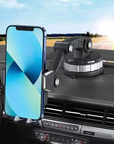 Car Phone Holder with Strong Suction Cup and 360° Rotation – One-Handed Cell Phone Mount for Car
