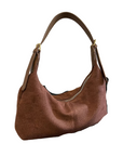 Vintage Suede Crescent Handbag – Elegant Crossbody Bag for Women, Versatile Purses for Everyday Use 1