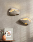 Wabi-Sabi Inspired Cement Wall Sconce Light – Modern LED Wall Lamp for Serene Interior Decor 2