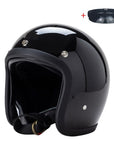 Men’s Low Profile Motorcycle Helmet Vintage DOT ECE Approved Fiberglass