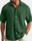 Gavin | Camicia Waffle Oliva Casual Elevata