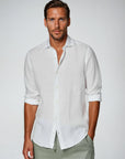 Ethan | Classic Breathable White Linen Shirt 1