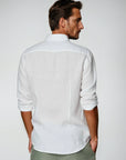 Ethan | Classic Breathable White Linen Shirt 2