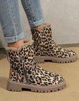 Winter Boots Women - Stylish Leopard Print Boots with Soft Lining and Platform Sole 1