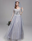 Women Gothic Lace Halloween Corpse Bride Costume Dress | Maxi 3