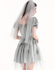 Women Gothic Puff Sleeve Halloween Corpse Bride Costume Dress | Mini 2