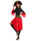 Women Pirate Lace-Up Halloween Costume Dress | Long Sleeve Asymmetrical 3