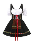 Women Plus Size Bavarian Halloween Costume Dress | Puff Sleeve Mini 0