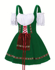 Women Plus Size Bavarian Halloween Costume Dress | Puff Sleeve Mini 3