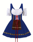 Women Plus Size Bavarian Halloween Costume Dress | Puff Sleeve Mini 4