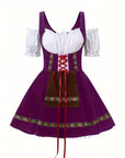 Women Plus Size Bavarian Halloween Costume Dress | Puff Sleeve Mini 6