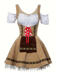 Women Plus Size Bavarian Halloween Costume Dress | Puff Sleeve Mini 9