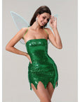 Women Sequin Fairy Halloween Costume Dress | Strapless Mini 1