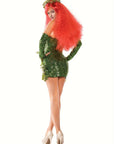 Women Sequin Leaf Halloween Costume Dress | Strapless Mini 4