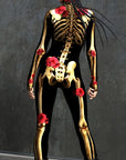 Women Skeleton Print Halloween Costume Jumpsuit | Long Sleeve Stretchy 2