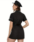 Women Police Halloween Costume Dress | Short Belted 3