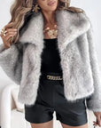 Women's Faux Fur Short Jacket - Warm Lightweight Winter Coat for High Street Fashion 11
