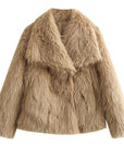 Women's Faux Fur Short Jacket - Warm Lightweight Winter Coat for High Street Fashion 12
