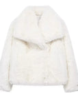 Women's Faux Fur Short Jacket - Warm Lightweight Winter Coat for High Street Fashion 13