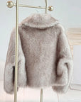 Women's Faux Fur Short Jacket - Warm Lightweight Winter Coat for High Street Fashion 3