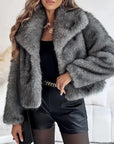 Women's Faux Fur Short Jacket - Warm Lightweight Winter Coat for High Street Fashion 7