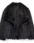 Women's Faux Fur Short Jacket - Warm Lightweight Winter Coat for High Street Fashion 8