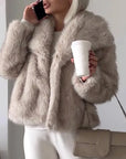 Women's Faux Fur Short Jacket - Warm Lightweight Winter Coat for High Street Fashion 9