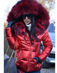 Women’s Fitted Quilted Puffer Jacket with Faux Fur Hood – Stylish Cold Weather Outerwear 1