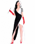 Women’s Glamorous Villain Halloween Movie Costume Dress | Puff Sleeve Asymmetrical 0