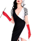Women’s Glamorous Villain Halloween Movie Costume Dress | Puff Sleeve Asymmetrical 1