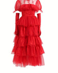 Women’s Gothic Lace Halloween Movie Costume Dress | Tiered Maxi 0