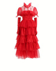 Women’s Gothic Lace Halloween Movie Costume Dress | Tiered Maxi 1
