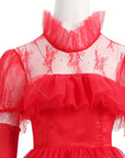 Women’s Gothic Lace Halloween Movie Costume Dress | Tiered Maxi 3