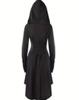 Women’s Gothic Lace Up Halloween Movie Costume Dress | Hooded Long Sleeve 1