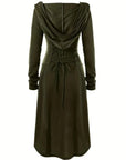 Women’s Gothic Lace Up Halloween Movie Costume Dress | Hooded Long Sleeve 5