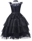 Women’s Gothic Ruffle Halloween Movie Costume Dress | Layered Midi Set 1