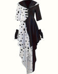Women’s Hooded Dalmatian Halloween Movie Costume Dress | Asymmetrical High Low 0