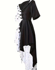 Women’s Hooded Dalmatian Halloween Movie Costume Dress | Asymmetrical High Low 3