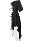 Women’s Hooded Halloween Movie Costume Dress | Asymmetrical Dalmatian 1