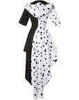 Women’s Hooded Halloween Movie Costume Dress | Asymmetrical Dalmatian 3