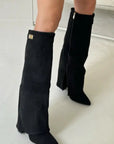 Women's Knee High Boots - Elegant Black Leather Footwear for Style and Comfort 8
