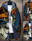Women's Lightweight Casual Jacket with Playful Cat Pattern – Ideal for Spring and Fall 2