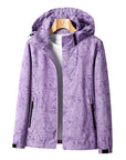 Women's Lightweight Waterproof Outdoor Jacket with Adjustable Hood and Zippered Pockets