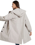 Casual Waterproof Raincoat for Women – Lightweight Hooded Windbreaker Jacket