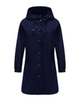Casual Waterproof Raincoat for Women – Lightweight Hooded Windbreaker Jacket
