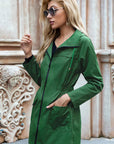 Women's Long Waterproof Coat with Adjustable Hood – Relaxed Fit Rain Jacket for Outdoor Wear 1