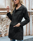 Women's Long Waterproof Coat with Adjustable Hood – Relaxed Fit Rain Jacket for Outdoor Wear 2